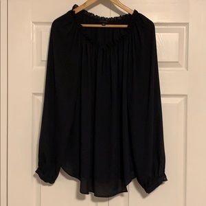 EUC Ann Taylor Navy Blouse